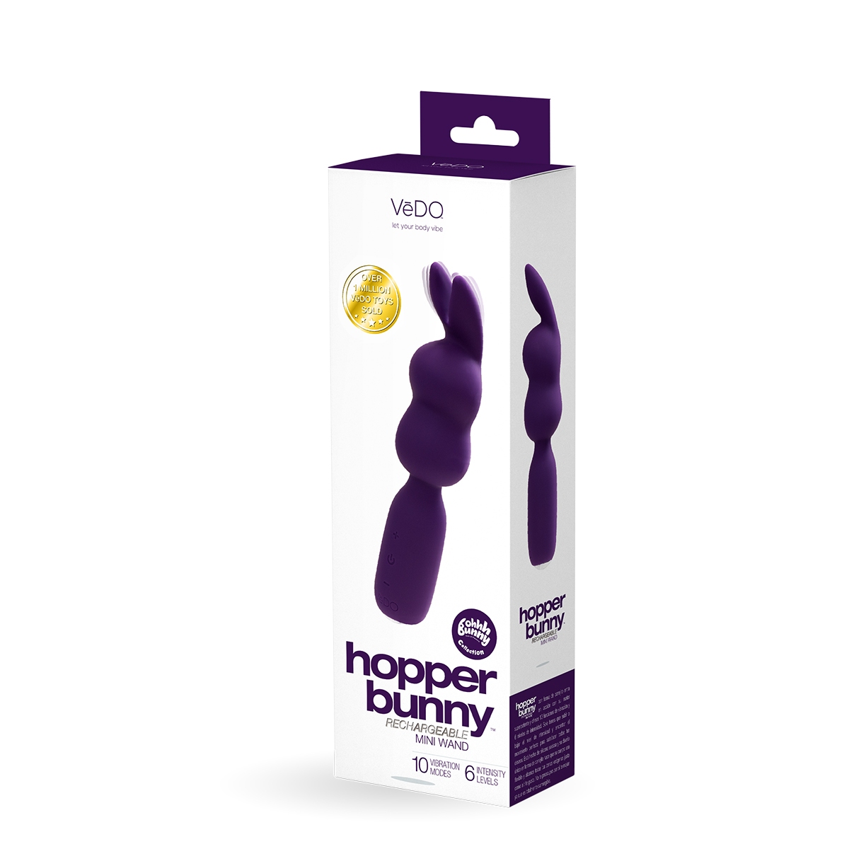 Close-up of the Purple VeDO vibrator for texture detail