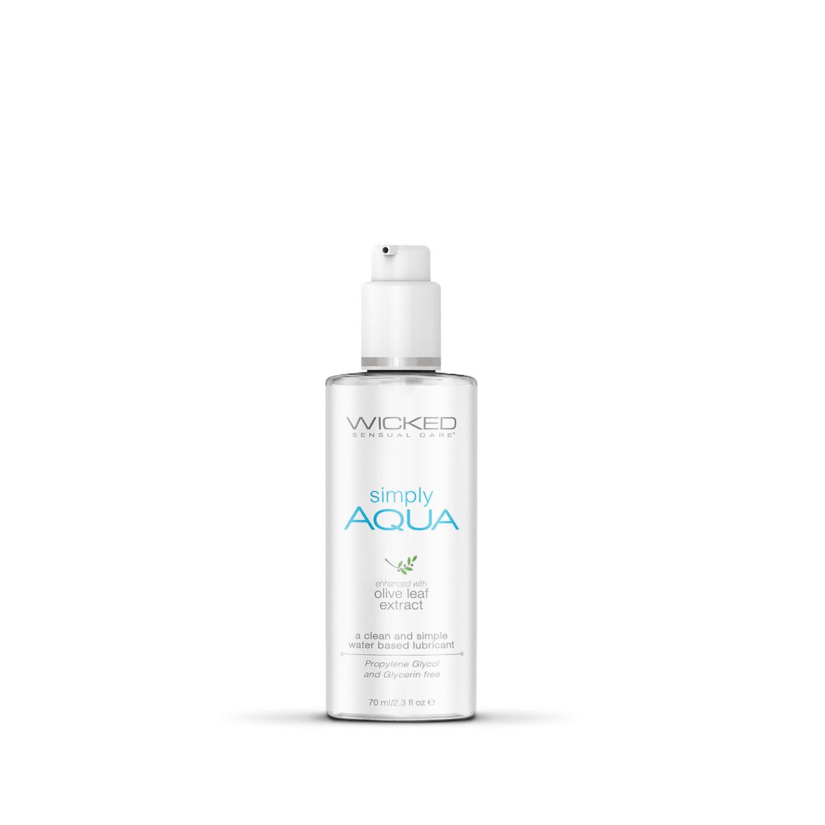 Bottle of 0.14 Water Based Lube Wicked Sensual Care showing clean, lightweight formula