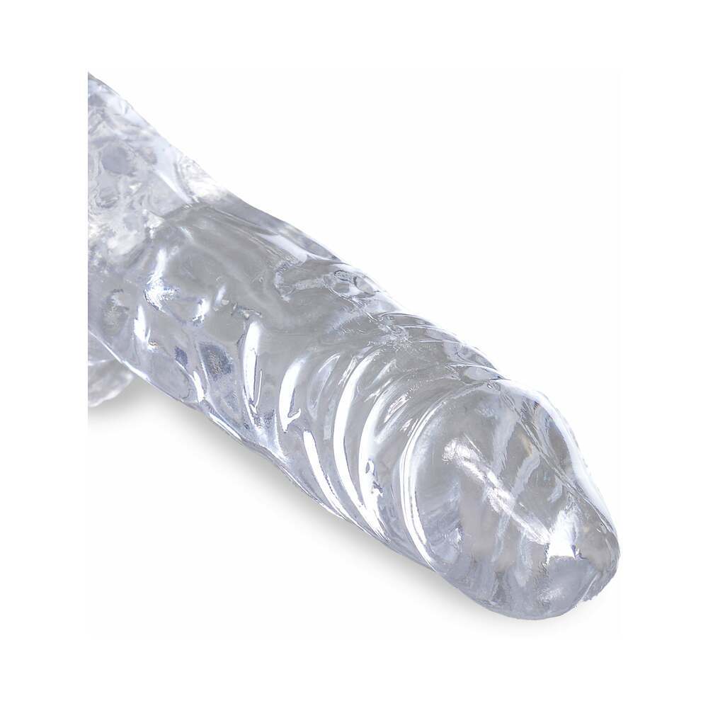 4 inch Dildo by Pipedream in Clear shown for pegging Her or Him