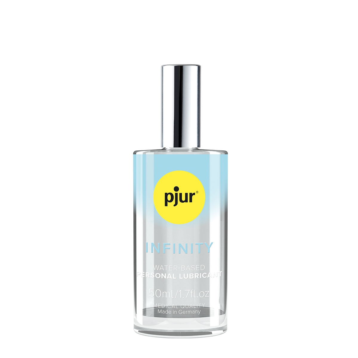 Bottle of 50 ml water based lube pjur showing clean, lightweight formula