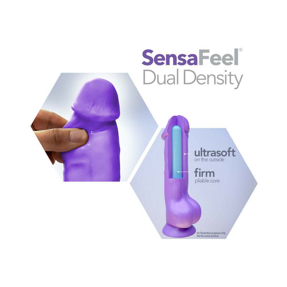 7.5 inch Dildo by Blush in Blue displayed for pegging Him or Her