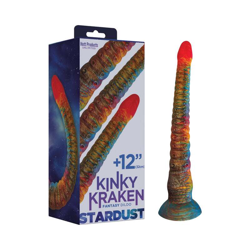 12 inch Dildo by Hott Products in Multi-Color shown for use by Her or Him