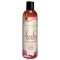 Bottle of  Water Based Lube Intimate Earth showing clean, lightweight formula