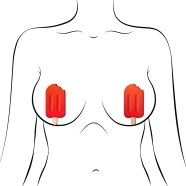 Wearing Popsicles Red nipples covers by Pastease can be fun and sexy!
