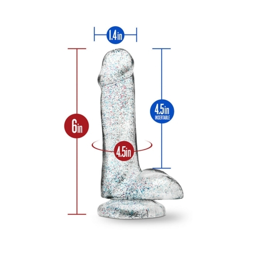 Naturally Yours 6in Glitter Cock Clear dildo made by Blush on sale at herVibrators.com