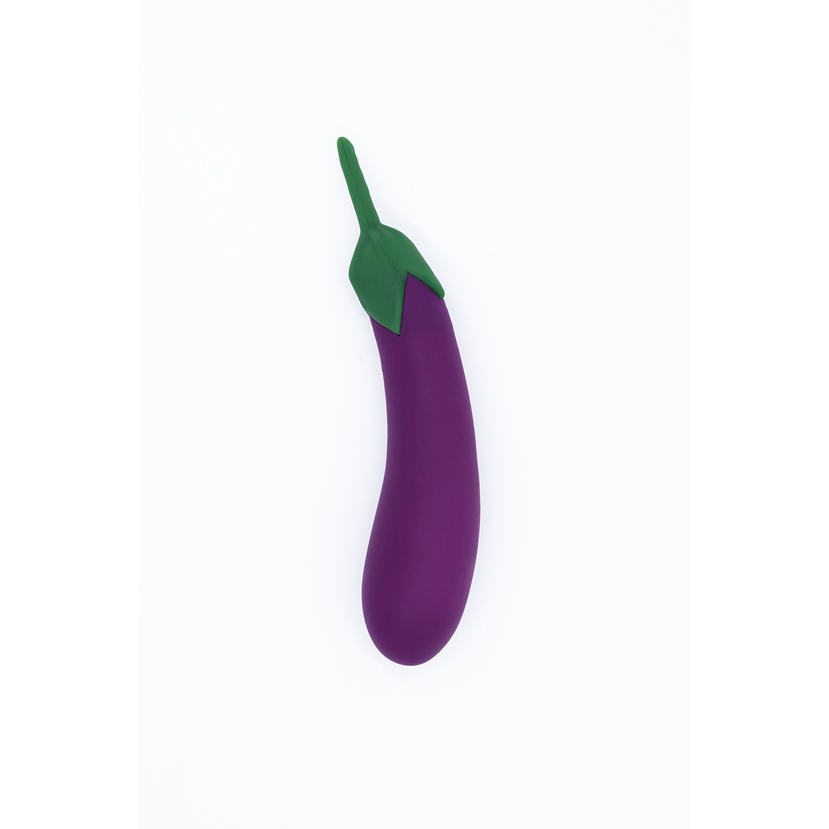 Emojibator vibrator Eggplant XL shown in hand for scale