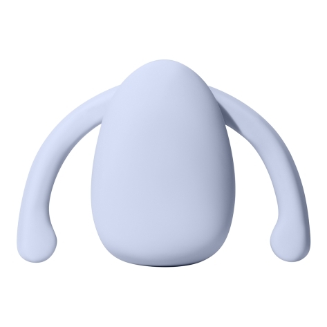 Blue Dame Products vibrator Eva by Dame Ice shown in hand for scale