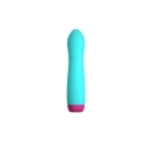 Turquoise Femme Funn vibrator Rora Rotating shown in hand for scale