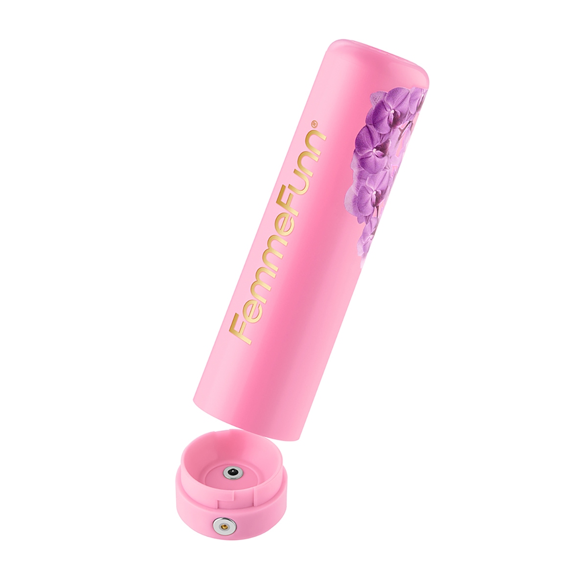 Angled view of the  Femme Funn vibrator designed for intimate use