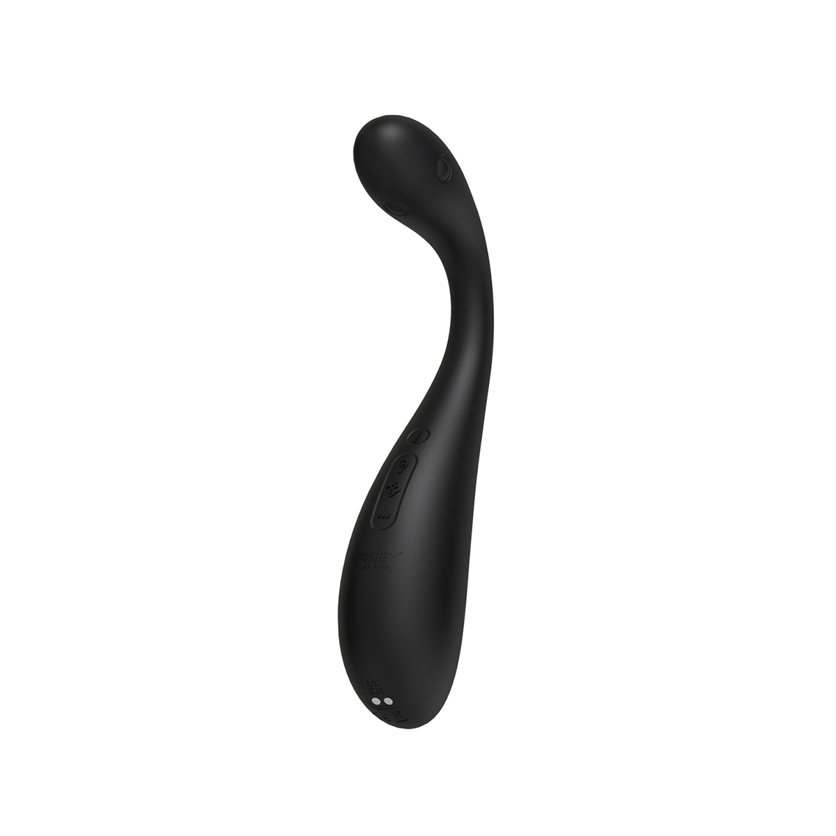 Black Honey Play Box vibrator Puff App-Controlled Inflatable Kegel Ball shown in hand for scale
