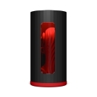 Red LELO vibrator F1S V3 shown in hand for scale