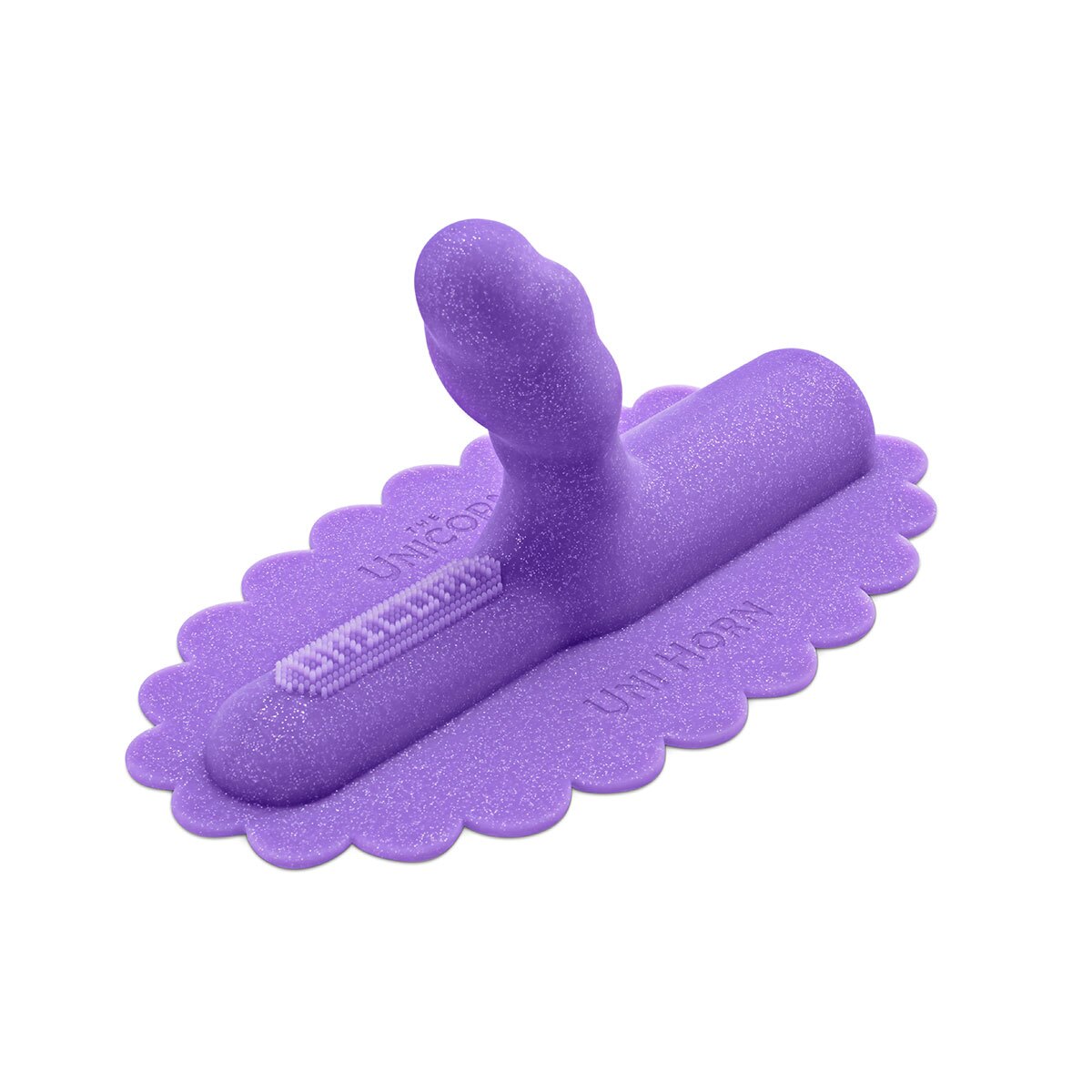 Angled view of the  Cowgirl vibrator designed for intimate use