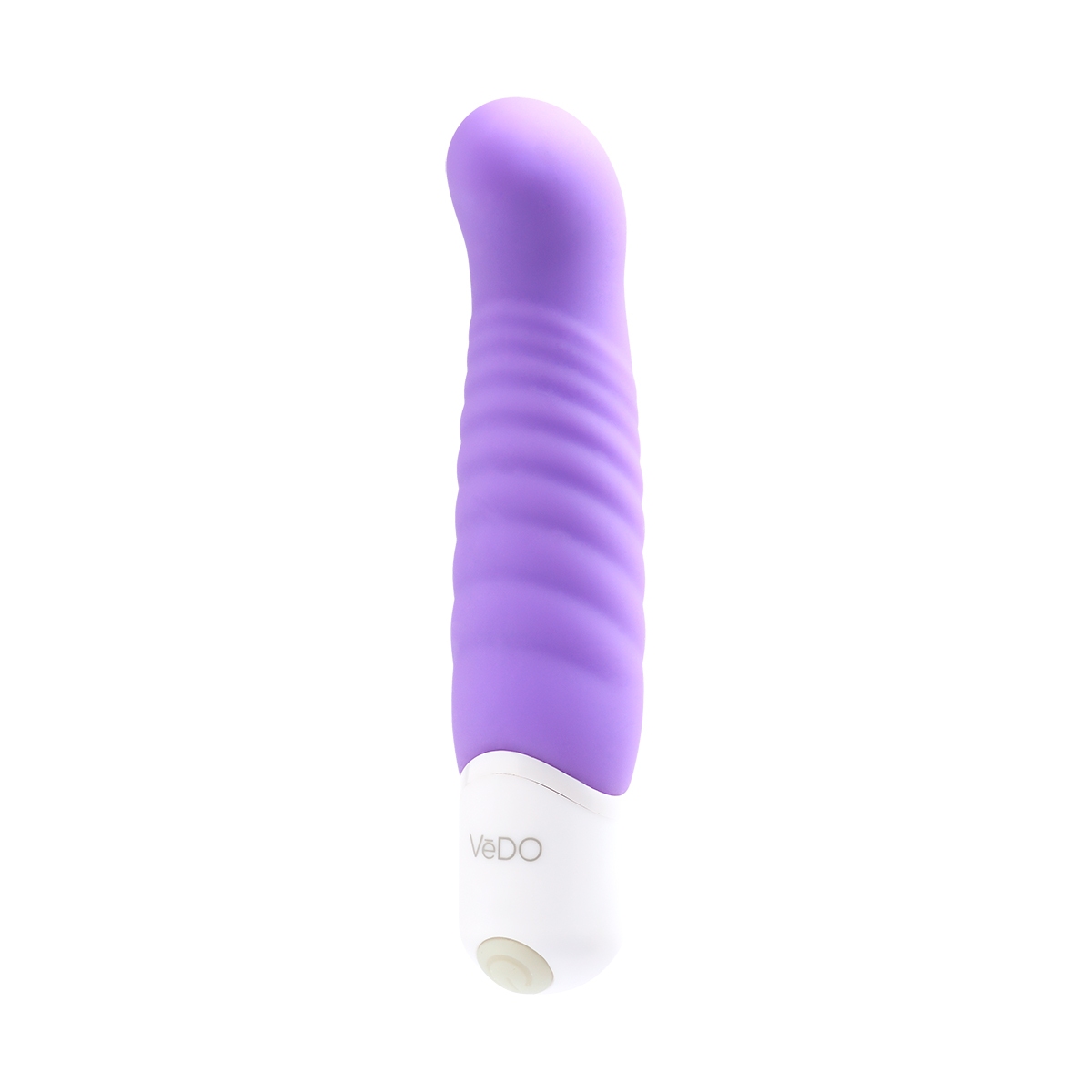 Angled view of the Lavender VeDO vibrator designed for intimate use