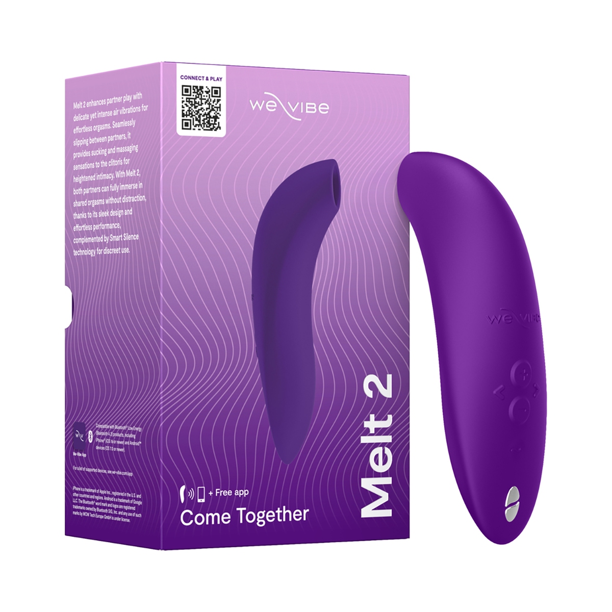 Highlighting ergonomic shape of the Purple We-Vibe vibrator