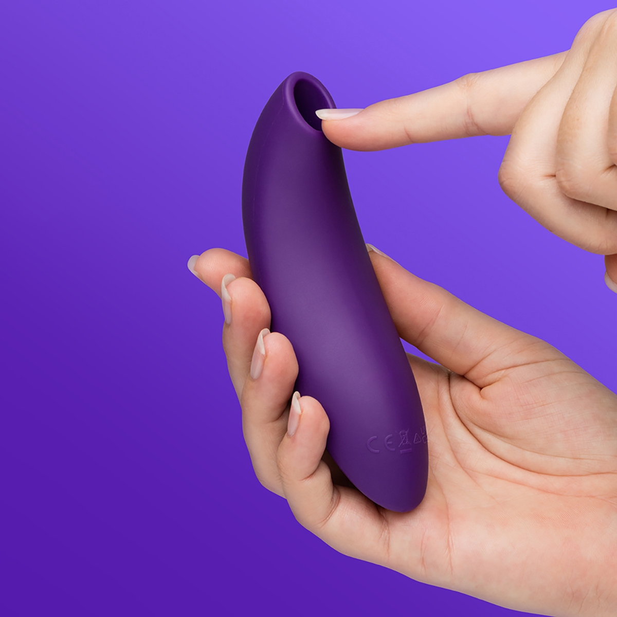Fully assembled Purple We-Vibe vibrator with smooth exterior