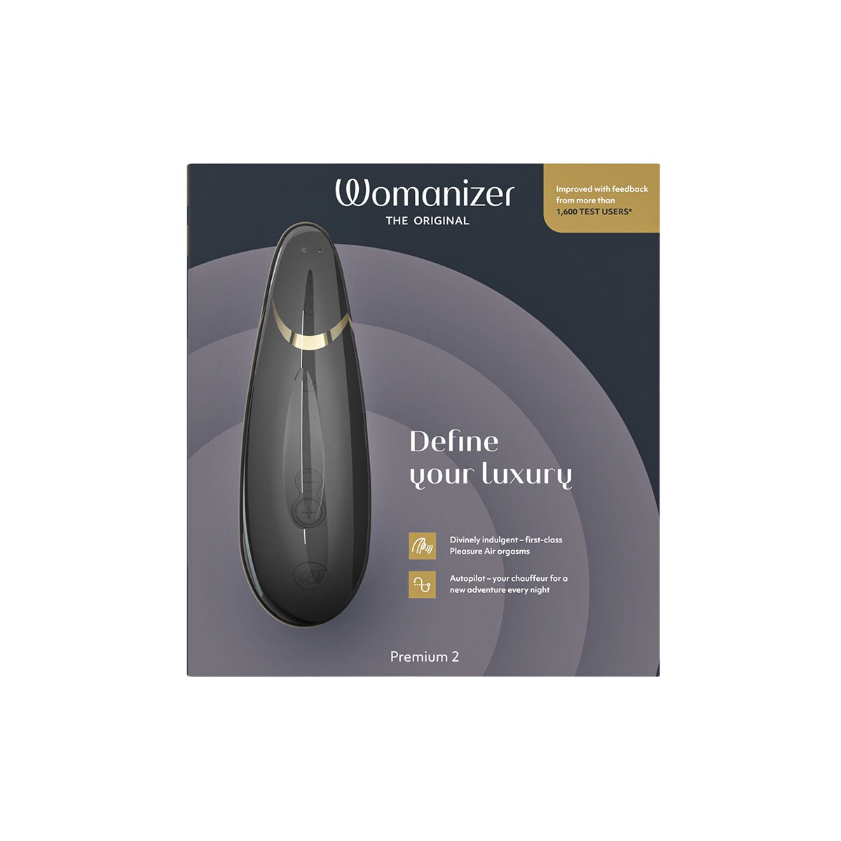 Close-up of the Black Womanizer vibrator for texture detail