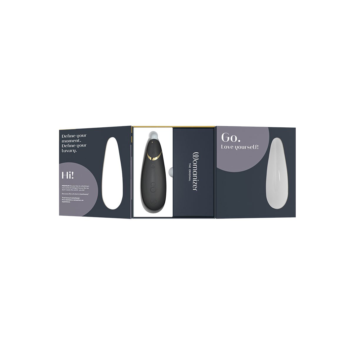 Product image of the Black Womanizer vibrator on clean background