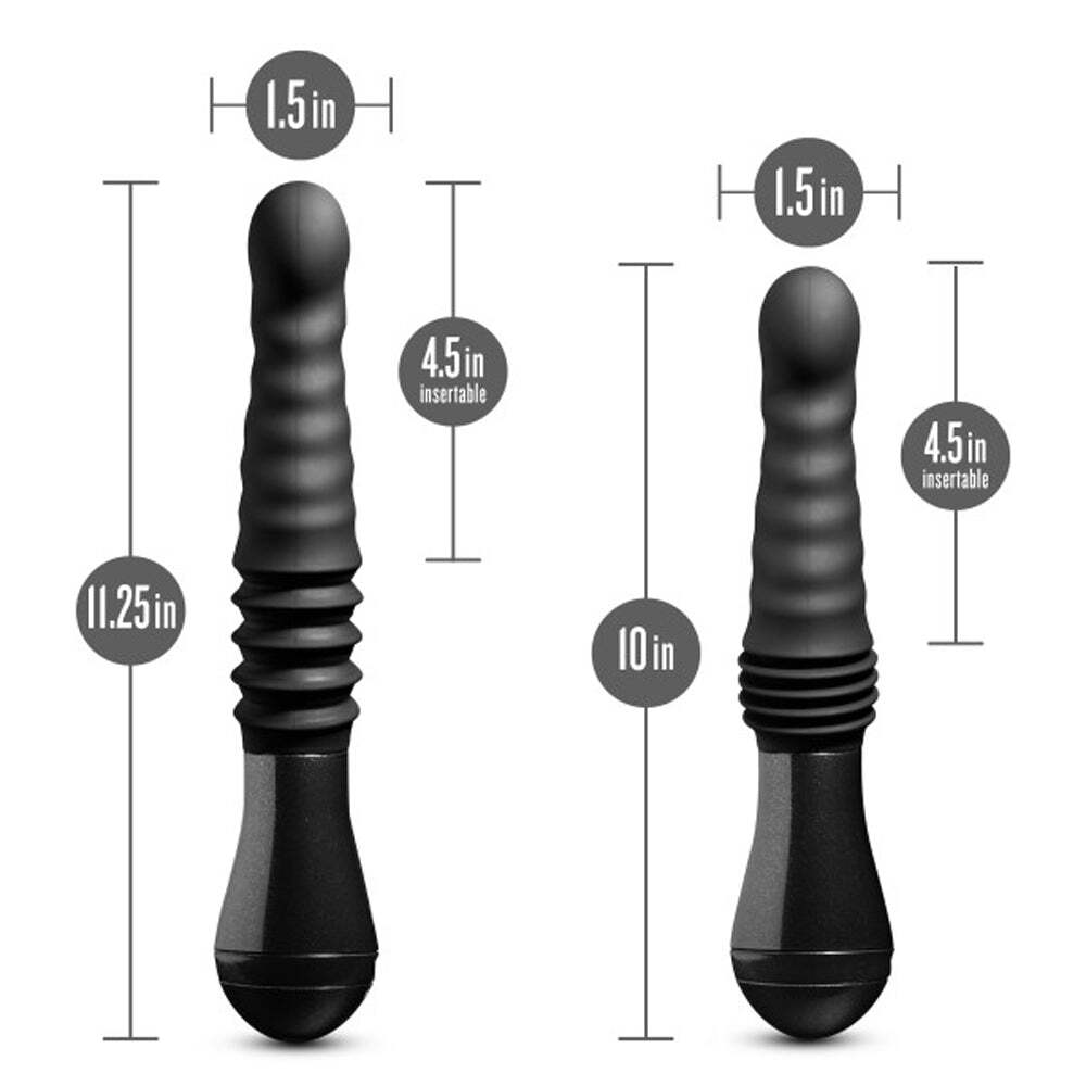 10 inch Dildo by Blush in Black shown for pegging Her or Him