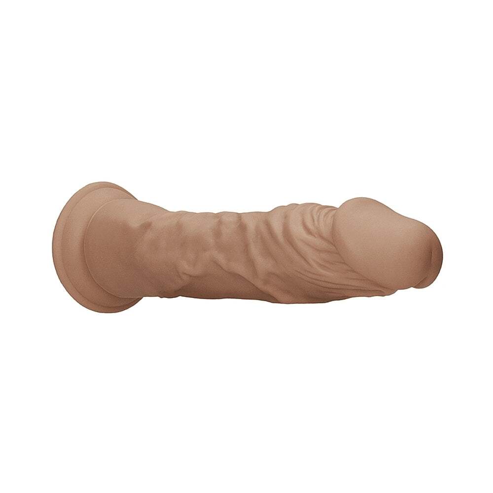 10 inch Dildo by Shots in Tan Light Brown Mocha shown for pegging Her or Him