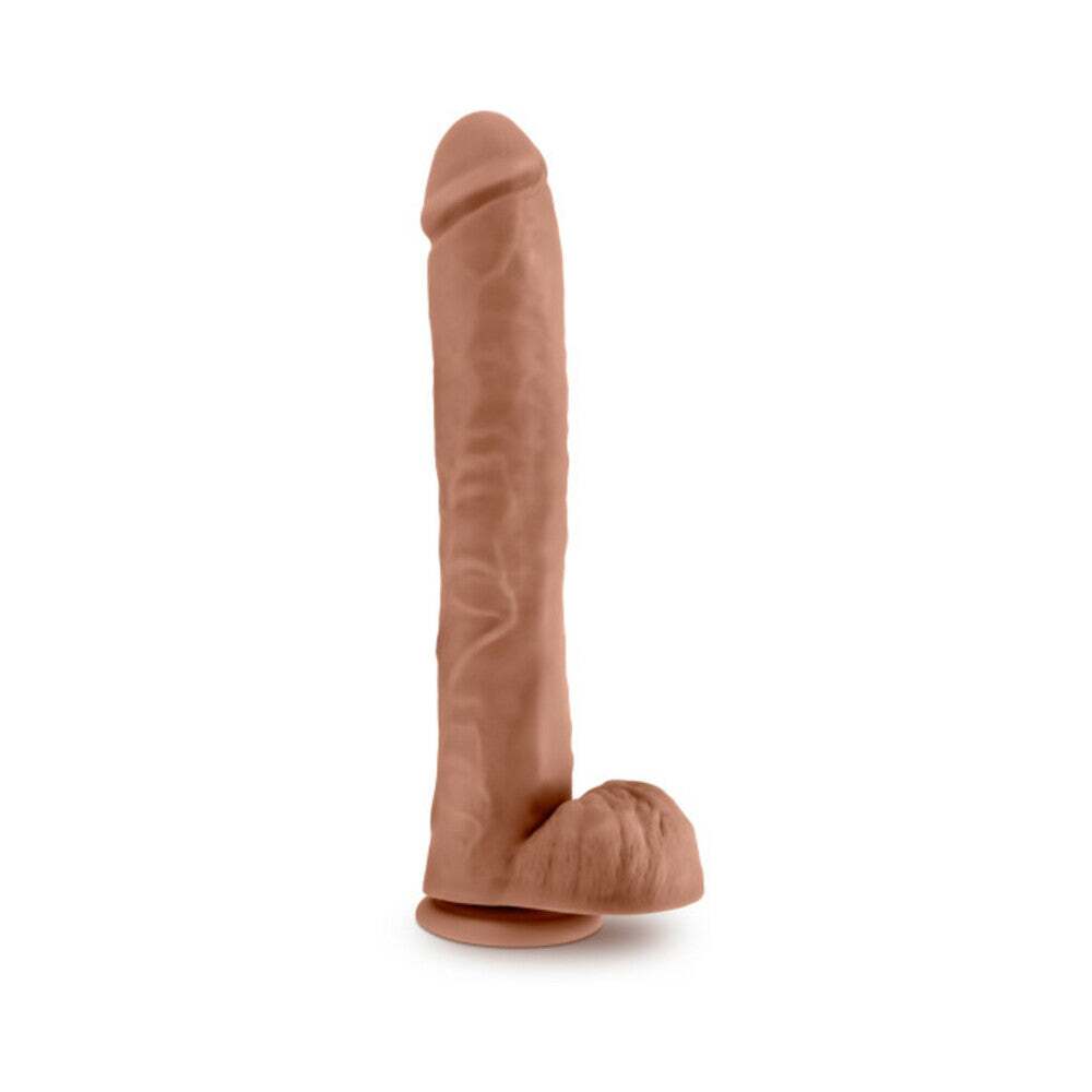 14 inch Dildo from Blush in Tan Light Brown Mocha designed for anal sex with Her or Him