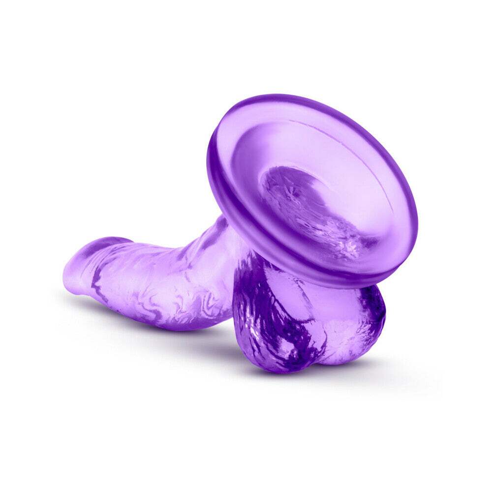 4 inch Dildo by Blush in Purple shown for pegging Her or Him