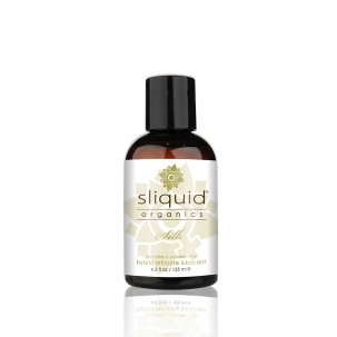 Bottle of 4.2 oz Vegan Lube Sliquid showing plant-powered formula