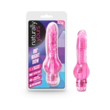6.5 inch Dildo by Blush in Hot Pink Magenta Fuchsia shown for use by Her or Him