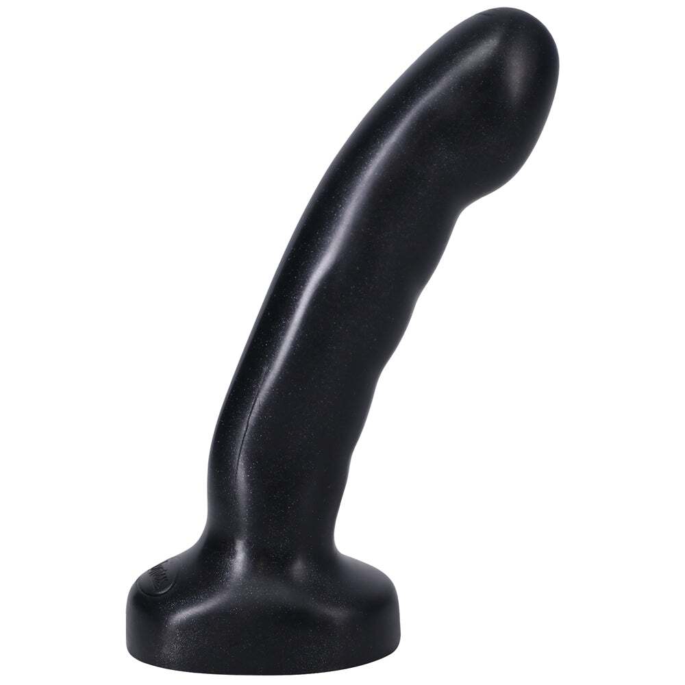 5.5 inch Dildo by Tantus in Black shown for pegging Her or Him