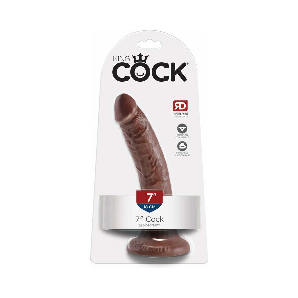 7 inch Dildo by Pipedream in Brown Chocolate Cocoa shown for use by Her or Him