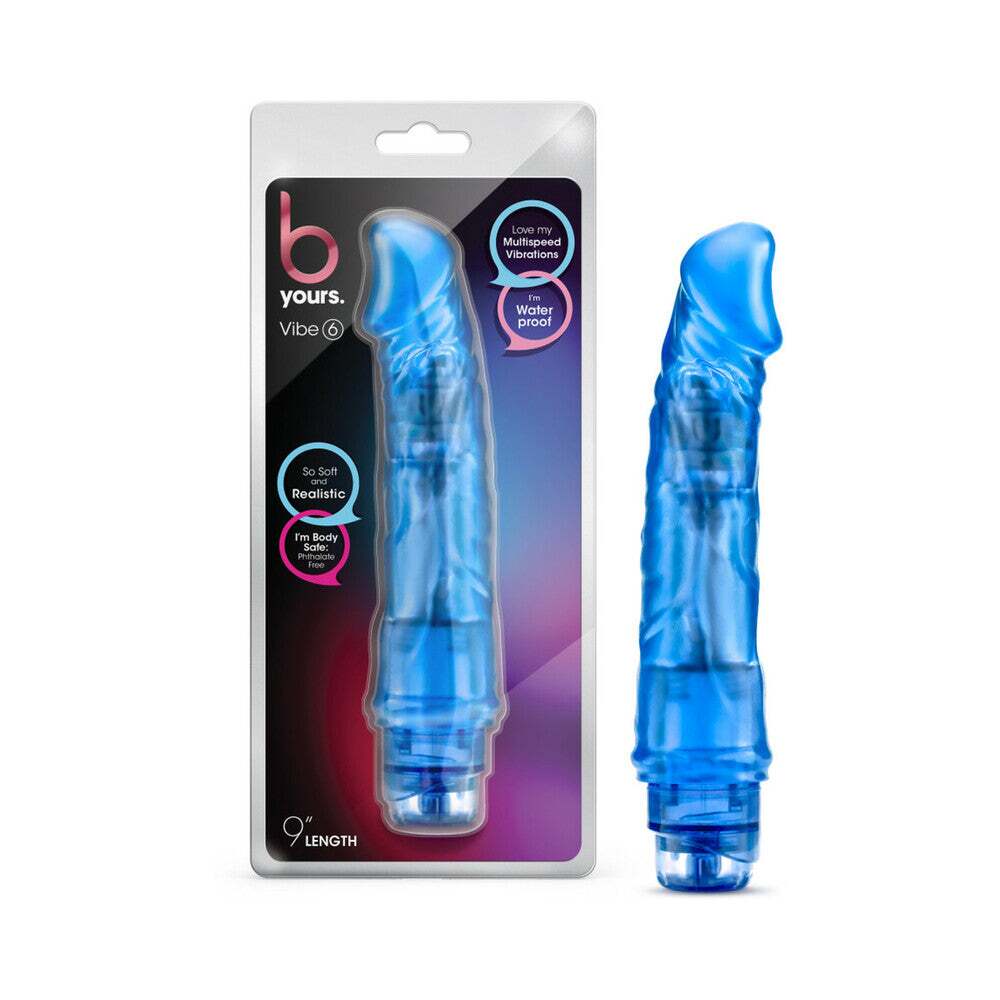 9.25 inch Dildo by Blush in Blue shown for use by Her or Him