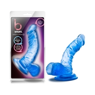 6.5 inch Dildo by Blush in Blue shown for use by Her or Him