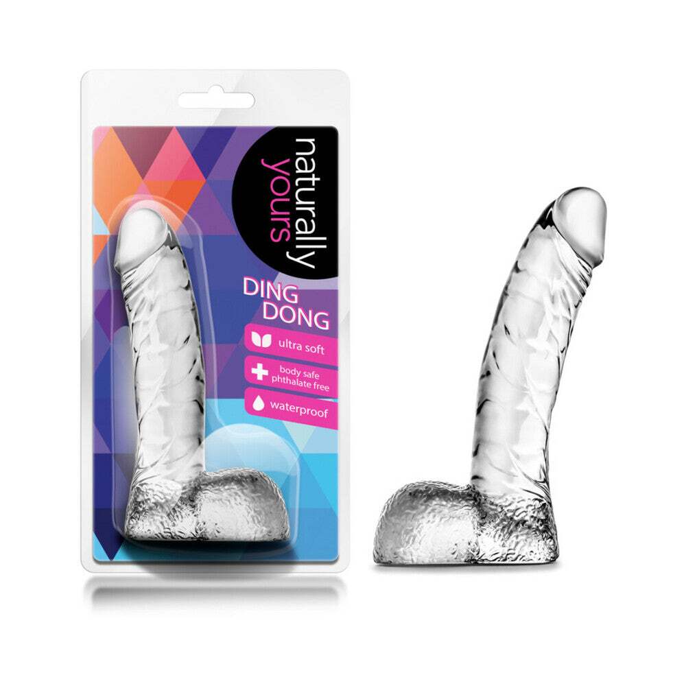 5.5 inch Dildo by Blush in Clear shown for use by Her or Him