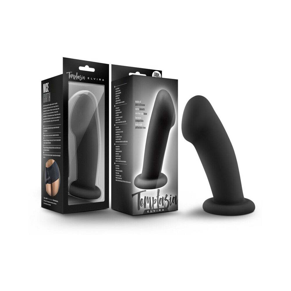 6 inch Dildo by Blush in Black shown for use by Her or Him