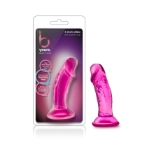 4 inch Dildo by Blush in Hot Pink Magenta Fuchsia shown for use by Her or Him