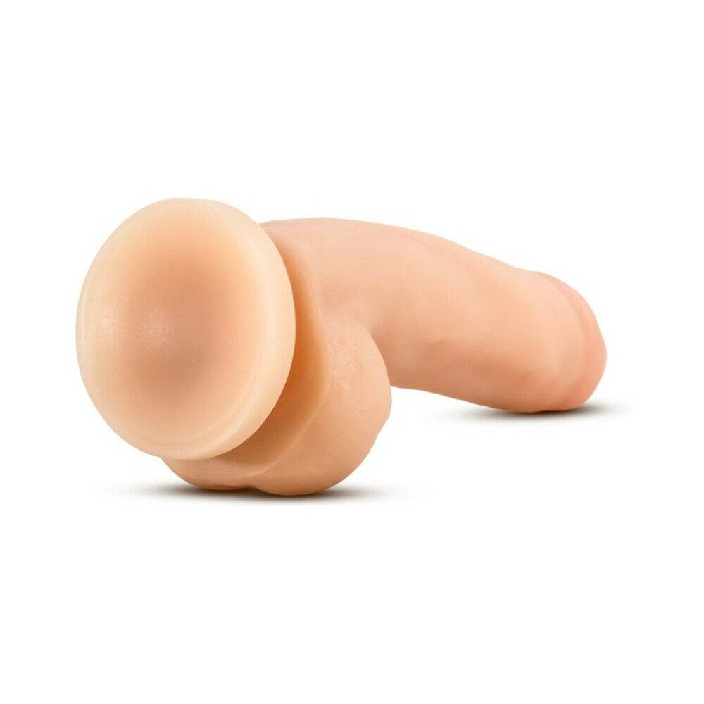 7 inch Dildo by Blush in Vanilla Ivory Beige shown for pegging Her or Him
