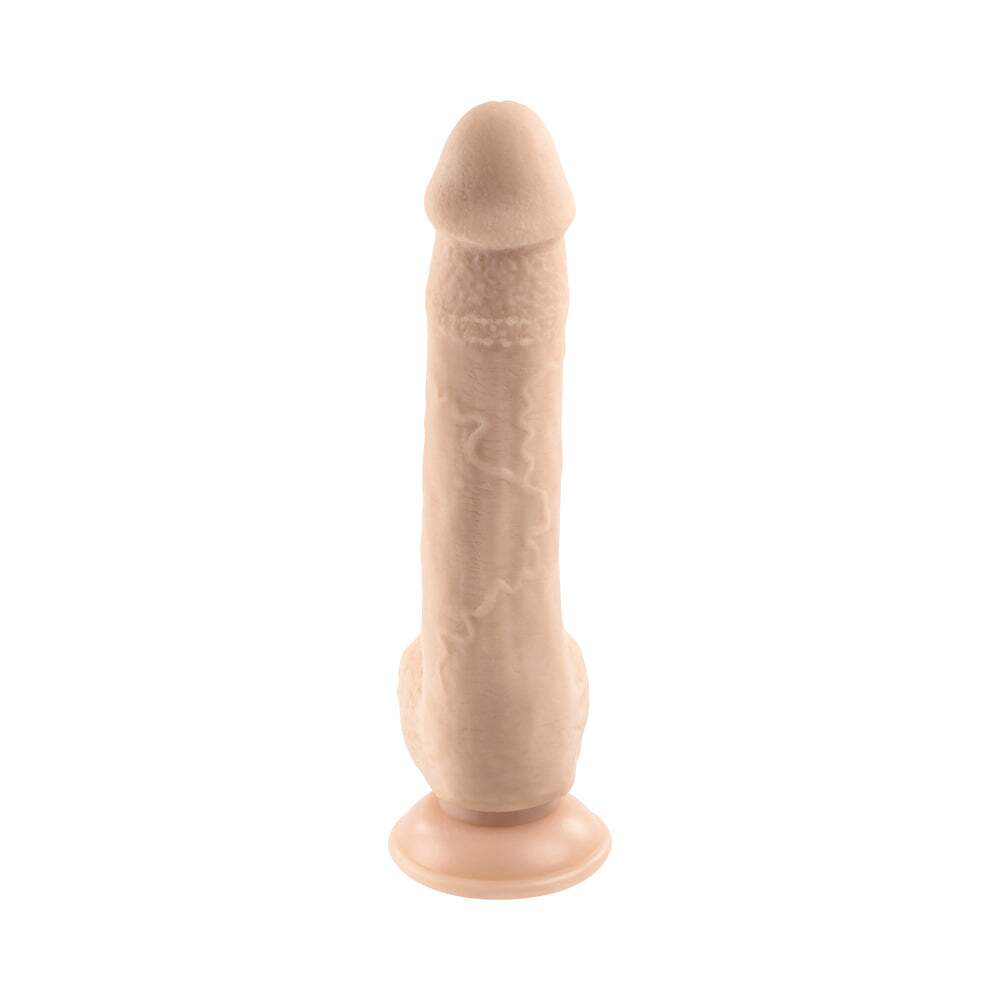 7 inch Dildo by Selopa in Vanilla Ivory Beige displayed for pegging Him or Her