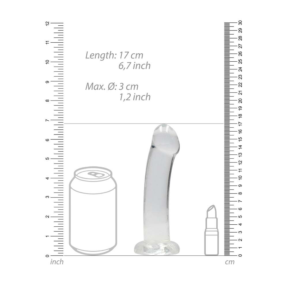 7 inch Dildo by Shots in Clear shown for pegging Her or Him