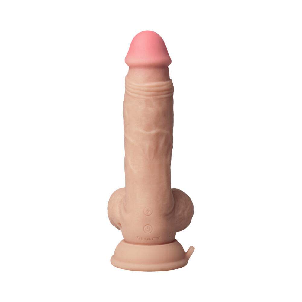 7.5 inch Dildo by Shaft in Vanilla Ivory Beige shown for pegging Her or Him