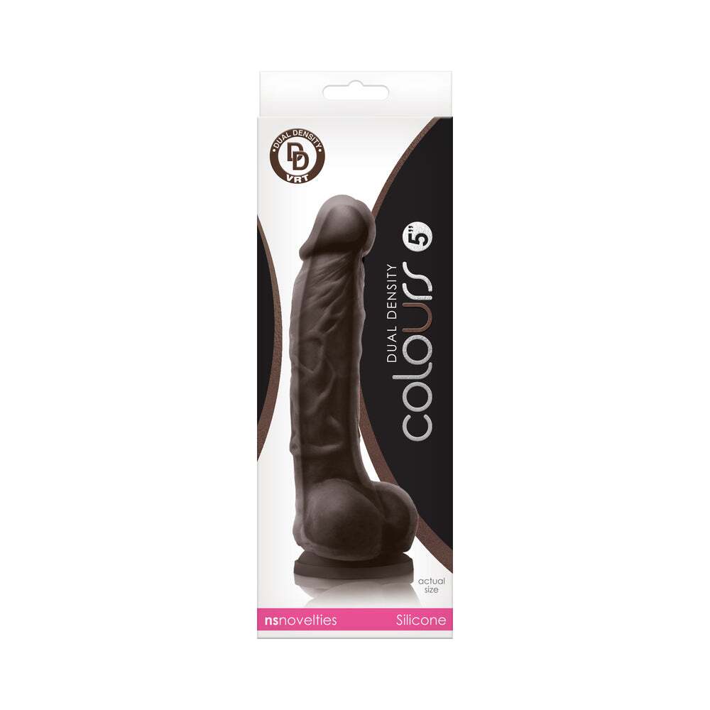 5 inch Dildo by NS Novelties in Dark Brown shown for use by Her or Him