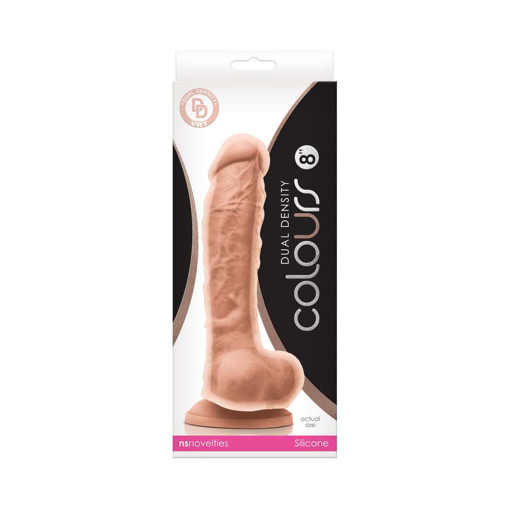8 inch Dildo by NS Novelties in Vanilla Ivory Beige shown for use by Her or Him