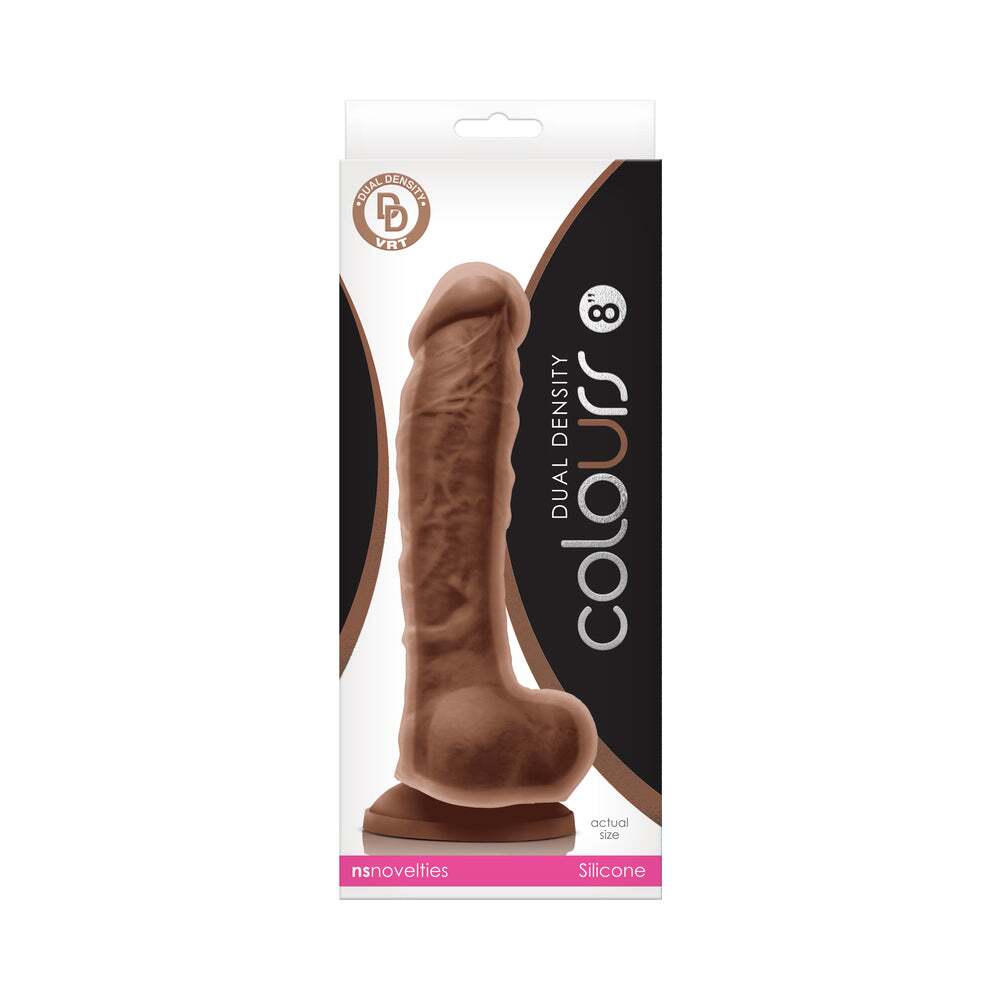 8 inch Dildo by NS Novelties in Brown Chocolate Cocoa shown for use by Her or Him