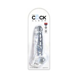 8 inch Dildo Pipedream Clear King Cock Cock With Balls Realistic Suction Cup