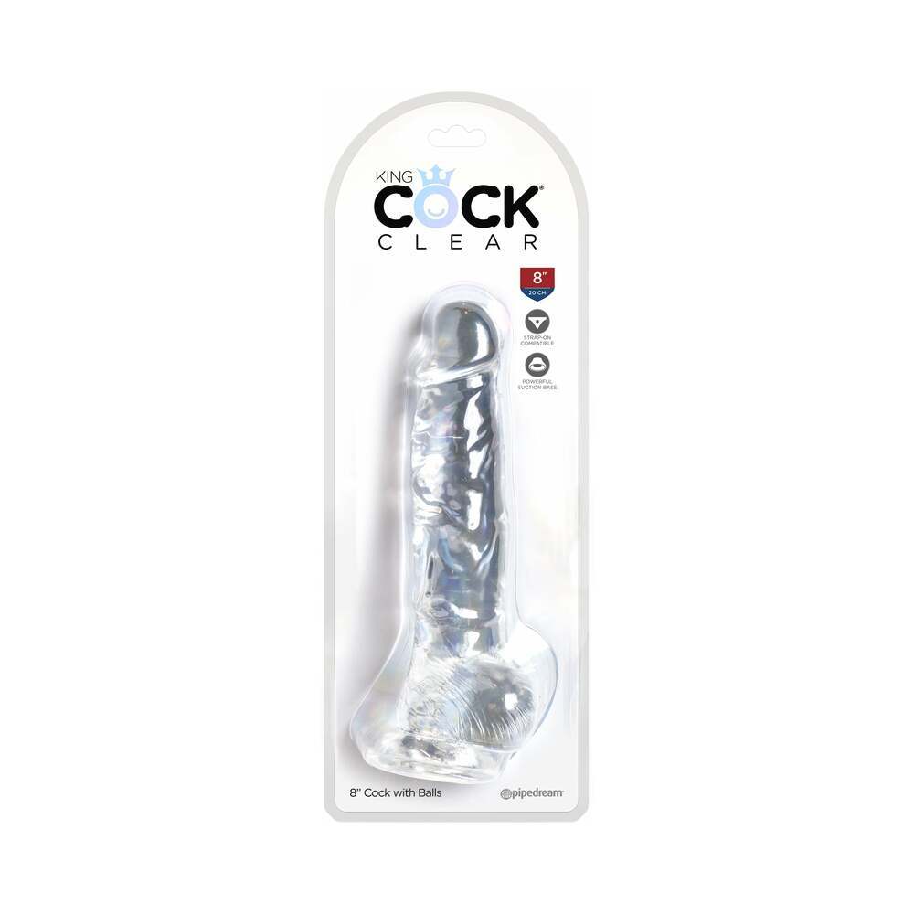 8 inch Dildo by Pipedream in Clear shown for use by Her or Him