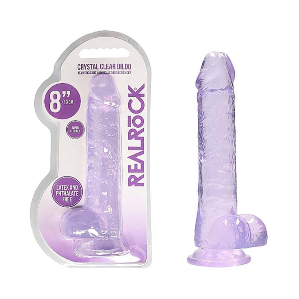 8 inch Dildo by Shots in Light Purple shown for use by Her or Him