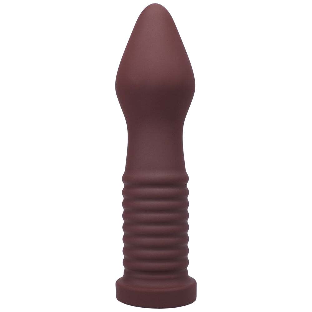 Dildo by Tantus in Wine Red Burgundy shown for use by Her or Him