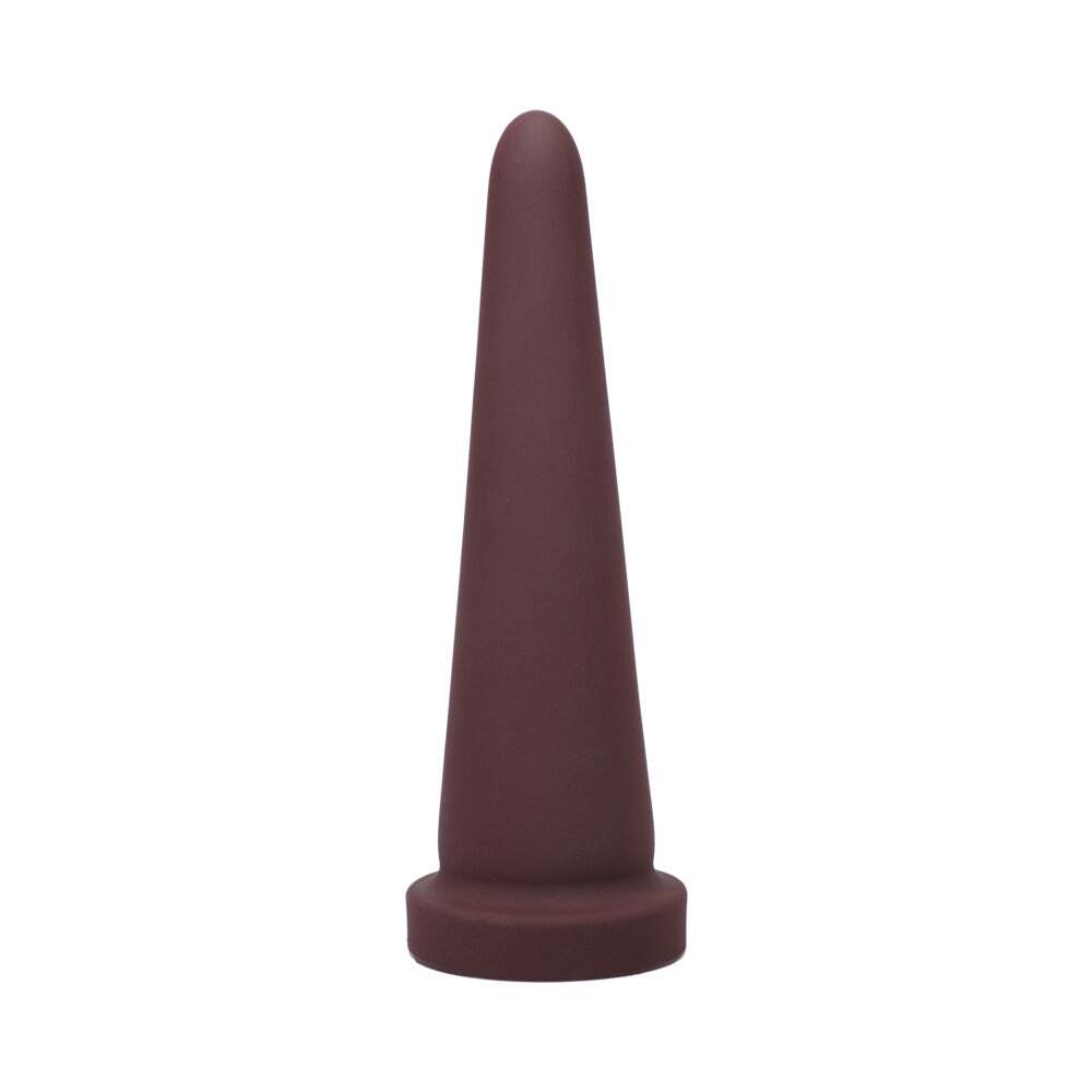 Dildo by Tantus in Wine Red Burgundy shown for use by Her or Him