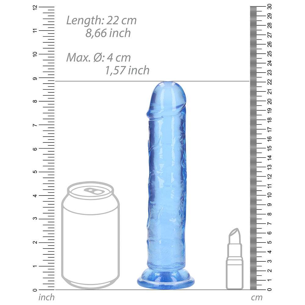 8 inch Dildo by Shots in Blue displayed for pegging Him or Her