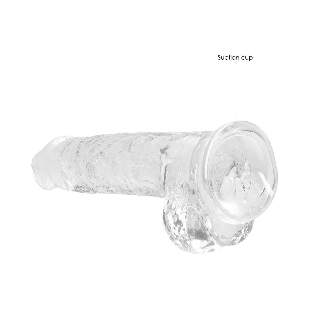 8 inch Dildo by Shots in Clear shown for pegging Her or Him