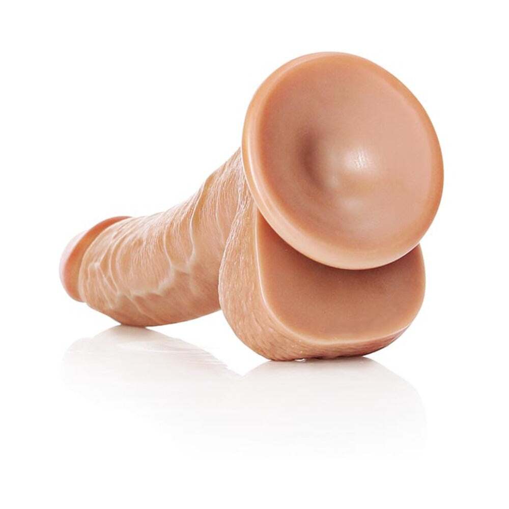 8 inch Dildo by Shots in Tan Light Brown Mocha shown for pegging Her or Him