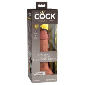 6 inch Dildo Pipedream Tan Light Brown Mocha King Cock Elite Dual Density Silicone Cock Realistic With Suction Cup